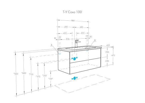Тумба под раковину Aquaton Сохо 100 1A258201AJA00