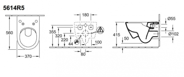 Унитаз подвесной Villeroy & Boch Subway 2.0 Plus 5614R5R1