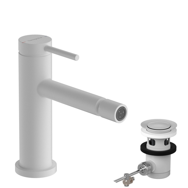 Смеситель для биде с донным клапаном Hansgrohe Tecturis S 73201700 белый матовый