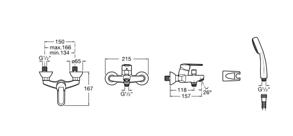 Смеситель для ванны Roca Victoria 5A0125C0M
