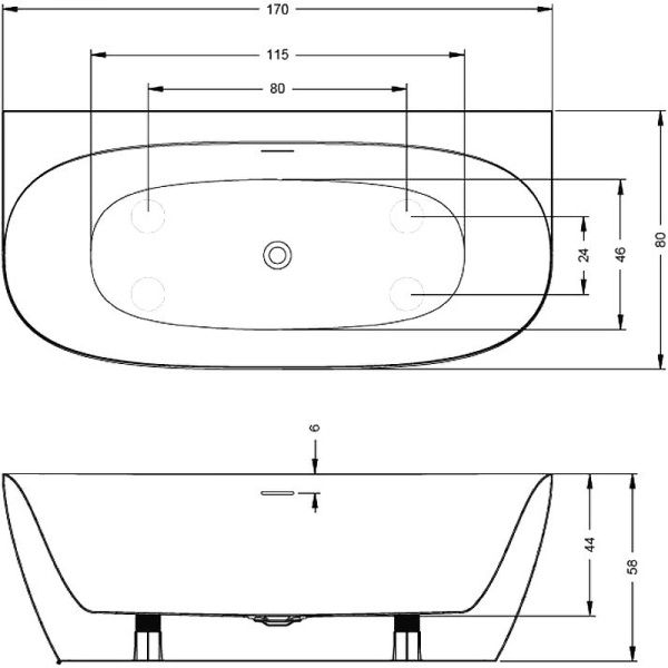 Акриловая ванна Riho Omega B2W (170x80) B094001005 Акриловая ванна Riho Omega B2W (170x80) B094001005