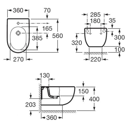 Биде подвесное Roca Meridian 357245000