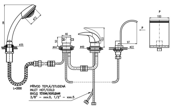 Смеситель RAV VLTAVA V167.5P