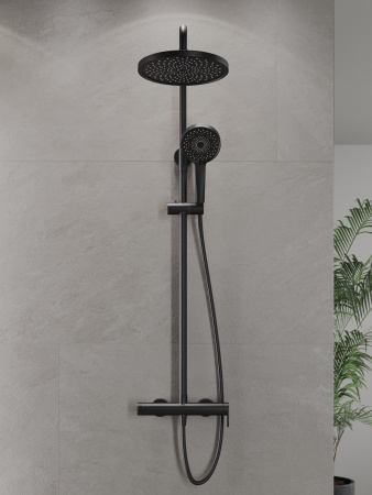 Душевая система с однорычажным смесителем для душа AGGER Sweet A2791244 черный матовый