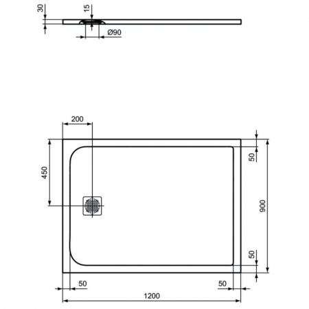Душевой поддон Ideal Standard Ultraflat S (120х90) K8230FV
