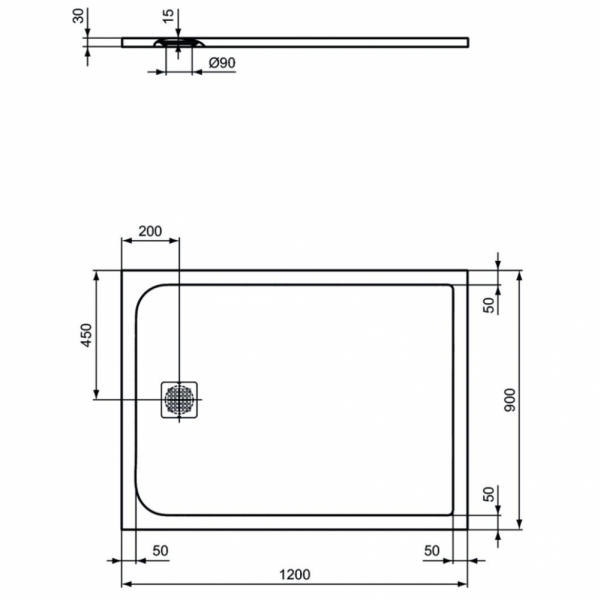Душевой поддон Ideal Standard Ultraflat S (120х90) K8230FV