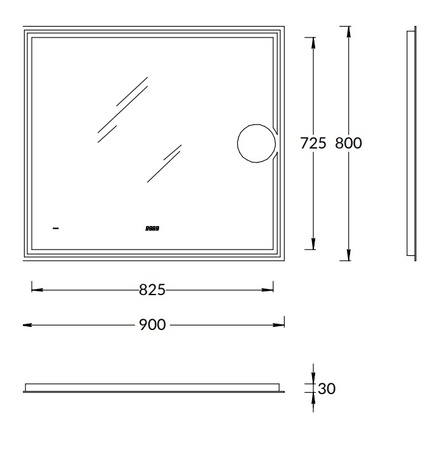 Зеркало (90х80) Kerama Marazzi Tecno TE.mi.90.1