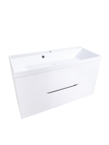 Тумба подвесная c раковиной Orange Line Li-100Tuw+RA100 белый матовый