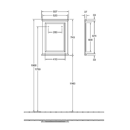 Зеркало Villeroy & Boch Hommage 85652000 (557х740 мм)