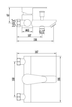 Смеситель для ванны ESKO Orlando OL 54