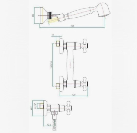 Смеситель для душа Fiore Margot 26ZZ0612