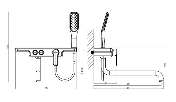 Смеситель для ванны D&K Berlin Humboldt (DA1443312) Смеситель для ванны D&K Berlin Humboldt (DA1443312)