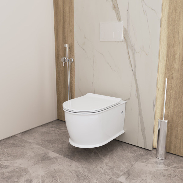 Унитаз подвесной безободковый Grossman Retro GR-4482S с сиденьем микролифт