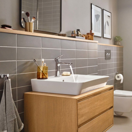 Смеситель для раковины с донным клапаном Hansgrohe Rebris E 72557000 хром