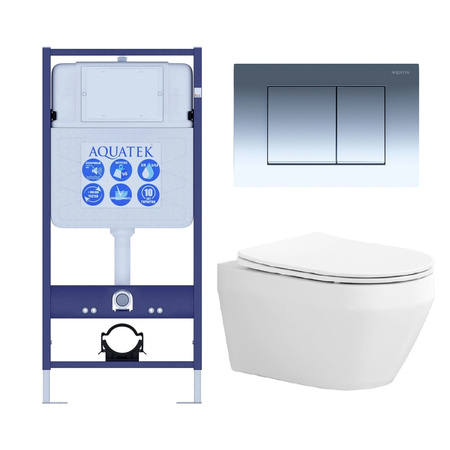 Комплект унитаза с инсталляцией  SET AQUATEK ЛЕЯ-010 4в1