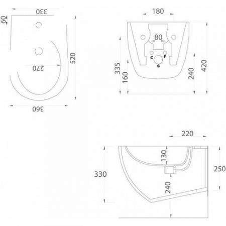 Биде подвесное Artceram File FLB001 05 00 bi matt