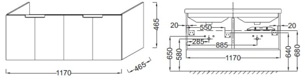 Тумба под раковину Jacob Delafon Struktura EB1203-E13