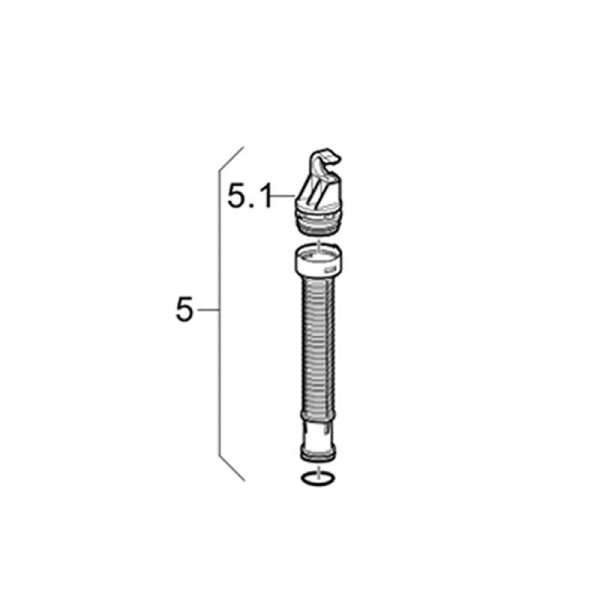 Переливная труба Geberit с креплением клапана 240.278.00.1