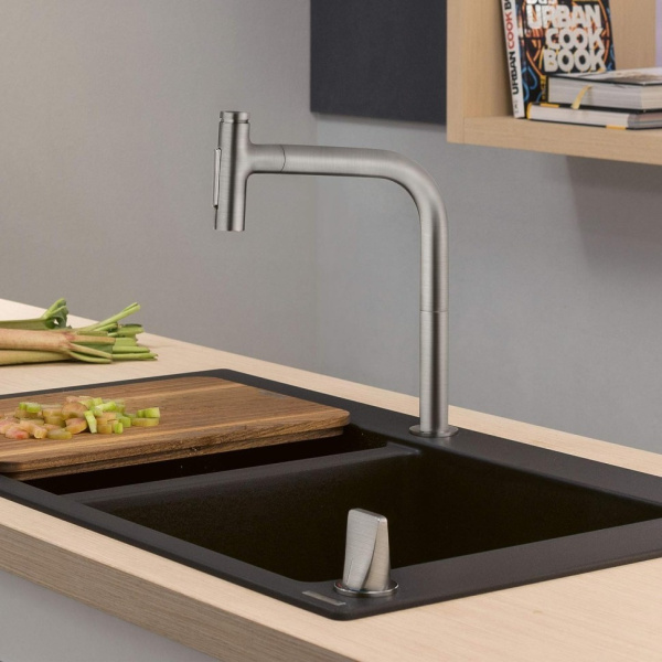 Смеситель для кухни Hansgrohe Metris Select M71 73819800 нержавеющая сталь