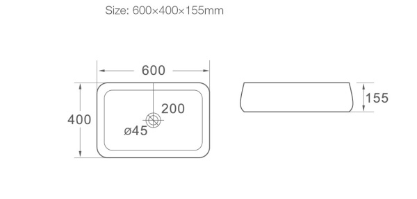 Раковина накладная (60х40) SantiLine SL-1061