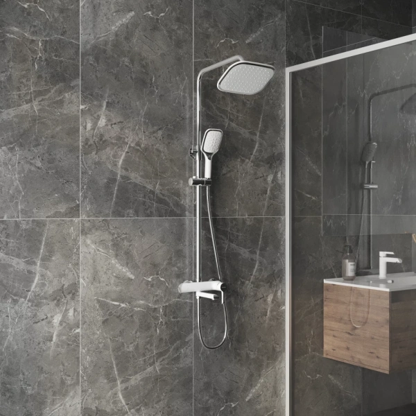 Душевая система Grossman Alba 500.K35.06.100/000 хром с белым Душевая система Grossman Alba 500.K35.06.100/000 хром с белым