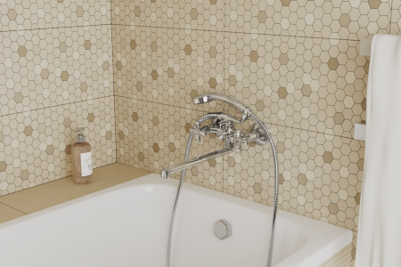 Смеситель для ванны с длинным поворотным изливом RUSH Bianki BI7650-51