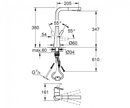Смеситель для мойки GROHE Zedra 32553 002 (32553002) хром
