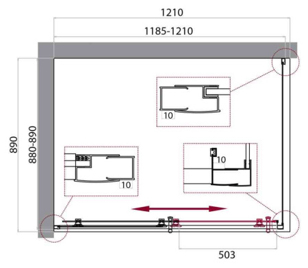 Душевой уголок (120х90) BelBagno UNO-195-AH-1-120/90-P-Cr