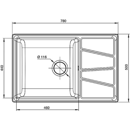 Кухонная мойка GranFest Vertex 780L, V-780L топаз