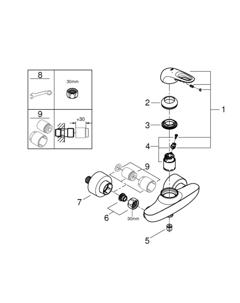 Смеситель для душа Grohe Eurostyle New 33590 003 (33590003) хром Смеситель для душа Grohe Eurostyle New 33590 003 (33590003) хром