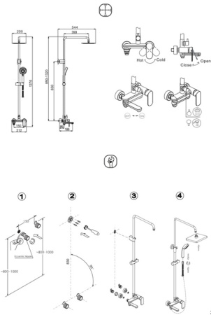 Душевая стойка Bravat Opal F6125183CP-A5-RUS