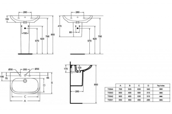 Раковина Ideal Standard Active T054301