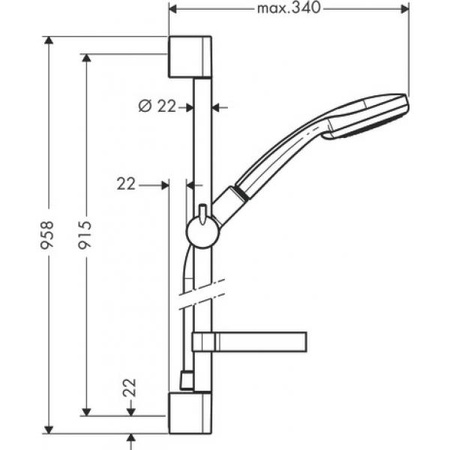 Душевой гарнитур Hansgrohe Croma 100 Vario 27653000