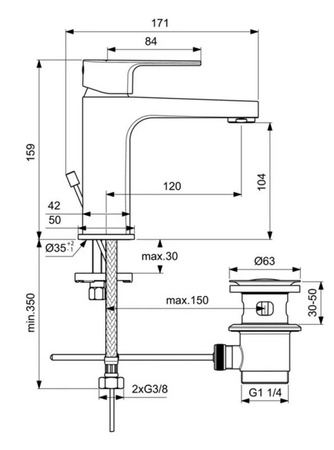 Смеситель для раковины Ideal Standard Cerafine D Grande BC686AA