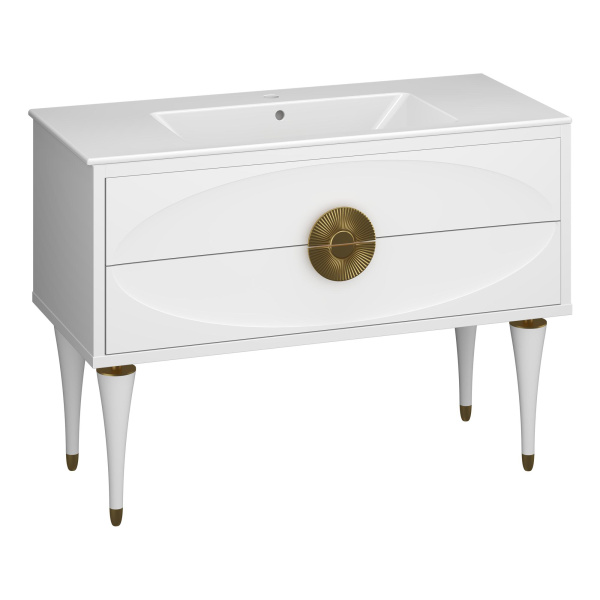 Тумба под раковину Opadiris Ибица 120   00-00007079 белый/золото (без раковины)