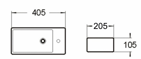 Раковина подвесная (40,5х20,5) SantiLine SL-2009R