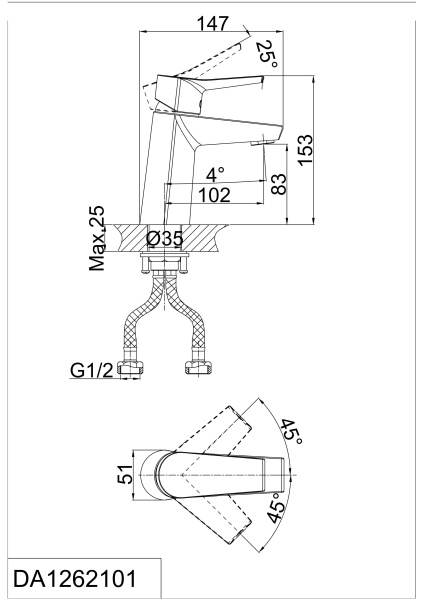 Смеситель для раковины D&K Rhein Mosel (DA1262101)