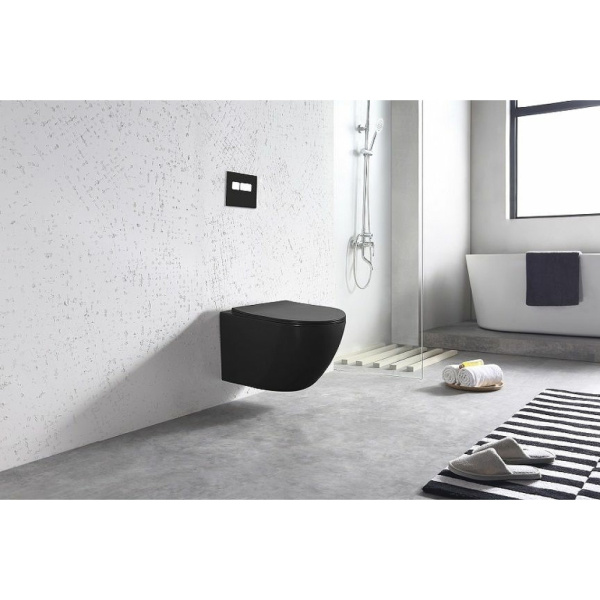 Унитаз подвесной безобдковый Art&Max Ovale AM011CHR-MB (без сиденья)