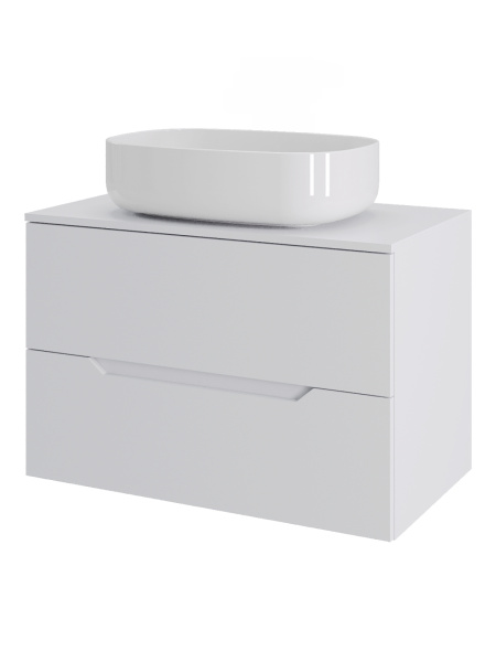 Тумба с раковиной подвесная 70 см, Orange Line Li-70TuwMDF+B07-540W белый