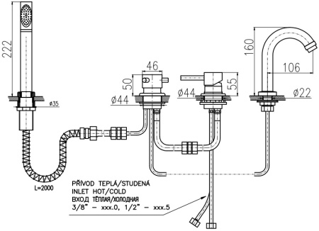 Смеситель на борт ванны Rav Slezak Seina SE962.5P