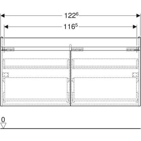 Шкафчик для двойной раковины Geberit Renova Plan 501.912.00.1