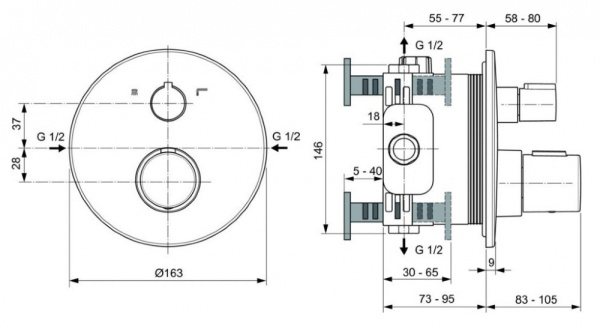 Смеситель для душа Ideal Standard Ceratherm C100 A5814GN