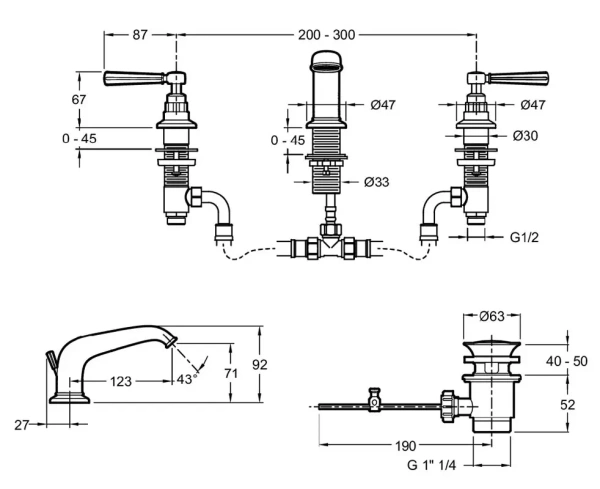 Смеситель для раковины Jacob Delafon Cleo 1889 E24305-BGG