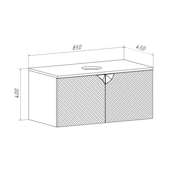 Тумба под раковину RUNO Андорра 85 белый матовый белый глянец подвесная  (00-00002019)