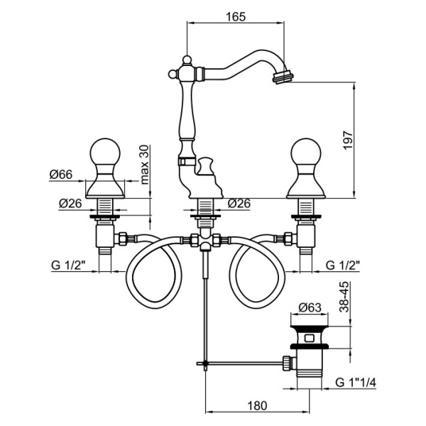 Смеситель для раковины Webert Karenina KA750202015, хром Смеситель для раковины Webert Karenina KA750202015, хром