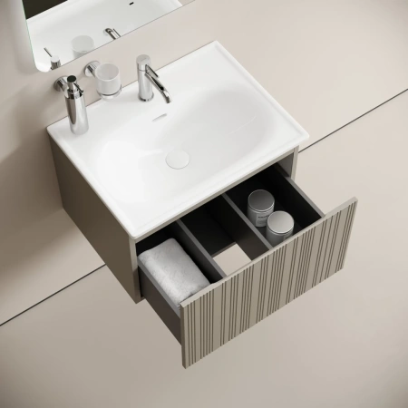 Тумба без раковины подвесная Sancos Code CD60GP серая платина матовый