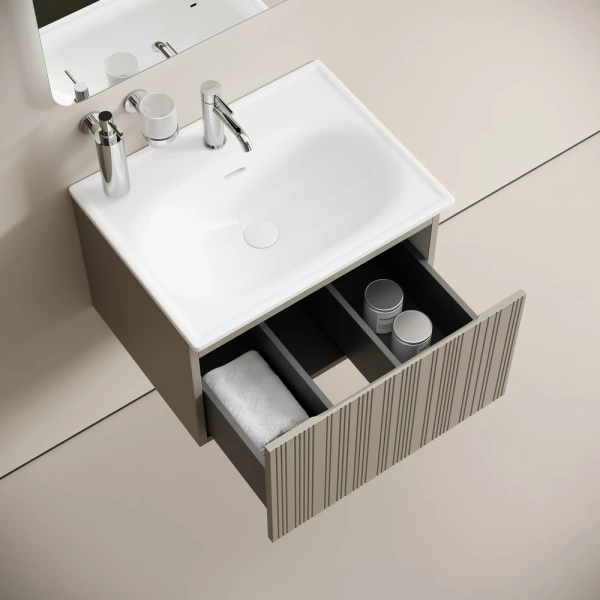 Тумба без раковины подвесная Sancos Code CD60GP серая платина матовый