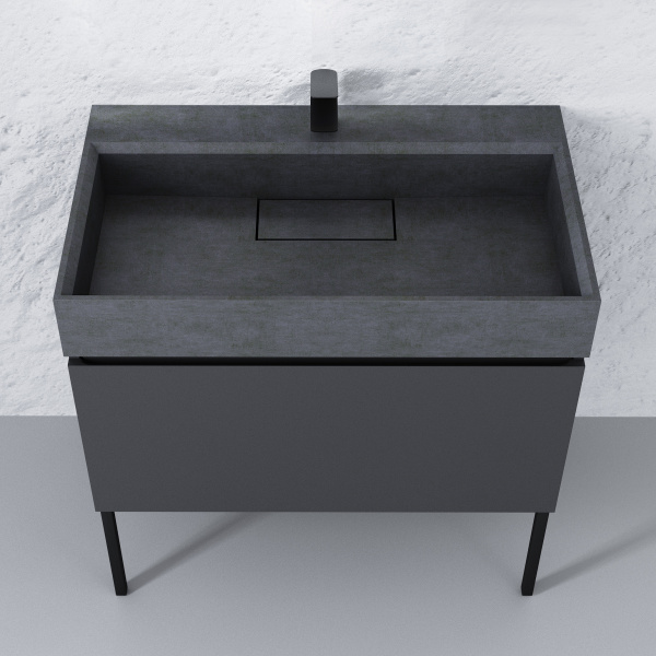 Тумба RAVAL Facet 100 подвесная АнтрацитFac.01.100/P/A/RL