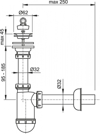 Сифон для умывальника AlcaPlast A412