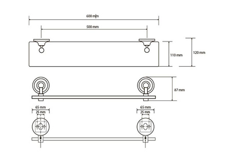 Полочка для полотенец Bemeta Retro 144102187
